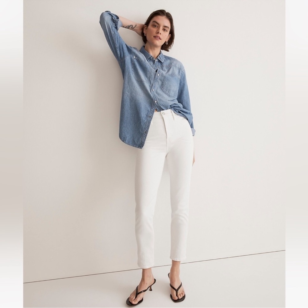 NWT Madewell Stovepipe white Jeans 28